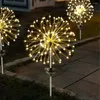 Solar LED Light Outdoor Garden Lighting Dandelion Fireworks Decoration Lamp för Terrace Landscape Juldekor 90LEDS