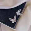 Kolczyki na stadninach Butterfly dla kobiet 925 Srebrne igły Cubic cyrkonia Brincos Proste kolczyki Fine Jewelry CCE730stud ODET22