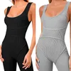 Kadın Tulumları Tulumlar 2023 Kadın Kolsuz Tulum Oyunu Bodycon Slim Romper Bodysuit Katı streç şort pantolon pantolon