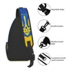 Rucksack mit Flagge der Ukraine, Sling-Brusttasche, benutzerdefinierte ukrainische patriotische Umhängetasche für Männer, Reisen, Wandern, Daypack270t