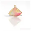 Charms Llegada Colorf Crystal Glass Pendse para collar Geométrico Geométrico Transparente Cobre Charm Diy Joyería Delive DH7BS