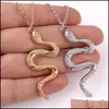 Pendentif Colliers Casual Punk Serpent Doré Sier Couleur Hommes Femmes Cou Bijoux Déclaration Collier Drop Delivery Pendentifs Otuoq