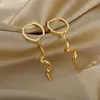 Hoop oorbellen Vintage slangvorm voor vrouwen retro roestvrij staal geometrisch schattige kleine object oorrang sieraden Bijoux