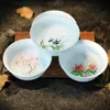 Tazas y platillos de porcelana Qinghua, taza de té de cerámica, precio de 1 Uds., tazón pequeño de loto, accesorios Zen, vajilla