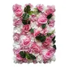 Fiori decorativi ghirlande pannelli a parete di fiori artificiali 16 x 24 pollici rosa di seta per sfondo decorazione del matrimonio per la casa