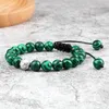 Brin Perlé Brins Bracelet Réglable Naturel Oeil De Tigre Pierre Noir Onyx Lave Hommes Bracelets Charme Yoga Bracelets Malachite Perles Bijoux