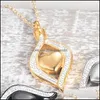Pendant Necklaces Crystal Teardrop Heart Cremation Urn Memorial Necklace For Women Stainless Steel Ashes Holder Keepsake Jewelry1 72 Dhbwo
