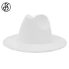 Chapeaux à large bord hommes Fedora Jazz chapeau pour femmes couleur unie laine feutre britannique Vintage Panama Trilby casquette