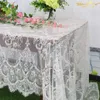 Bordduk 150 300 cm vit spets dekorativ el bröllopsfest mat tyg heminredning bordduk
