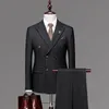 Men's Tracksuits Mens Business High Quality Male Groom Suit Wedding Dress Korean Version Slim Striped Double Breasted Men 2023 Sui