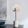 Lámparas de mesa moderna forma de vidrio nórdico bola de madera lámpara de escritorio superior el lampada da tavolo