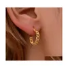 Stud Europe Fashion Jewelry Hollow Geometric Earrings Short Irregar Chain Clip Drop Delivery Dhk8C