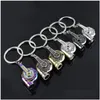 Party Favor Ups Metal Turbo Keychain Sleeve Bearing Spinning Part Model Turbine Turbocharger Key Chain Ring 7 Colors Drop Delivery H Dhlsi