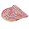 Table Mats Braided Colorful Round Place For Kitchen Dining Runner Heat Insulation Non-Slip Washable Placemats Set Of 12