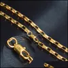 Chains 4Mm 18K Gold Chain For Men 20 Inches Box Choker Women Necklace Hip Hop Jewelry In Bk Wholesale Drop Delivery Necklaces Pendant Otucz