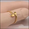 Anillos de banda Diseño único Corazón Punto y coma Anillo de acero inoxidable para hombres Mujeres Pareja Apertura Ajustable Joyería de moda Regalos Drop Deli DHBWP