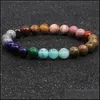 Charm Armband 12 Zodiac Lucky Natural Stone Armband Bohemian 7 Chakra For Women Yoga Jewelry12 Handgjorda droppleveranssmycken Dheg2