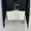 Kadın Sweaters Designer 23SS FW Kashmere Örgüleri Mektup Beads Milan Pist Mahsul Üst Gömlek Yüksek Son Bodycon Elastikiyet Kazak Sweater Çıkış 9yhu