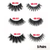 False Eyelashes 5Pairs Faux Mink Hair Wispy Criss-cross Fluffy Thick Natural Handmade Lash Cruelty-free Eye Makeup Tool