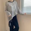 Women's Swimwear Korean Women Striped Sweater Cover Up Spring O-Neck Long Sleeve Knitwear Ice Silk Sun Protection Shirt Tops WDC8195