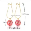 Dangle Lustre Mode Plante Fleur Sèche Boucle D'oreille Femme Colorf Fleurs Séchées Boule De Verre Pressé Boucle D'oreille Creative Charme Bijoux Gif Dhyvq