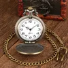 Zegarki kieszonkowe Brązowe żeglarskie płótno statek łodzi kwarcowy zegarek fob łańcuszek z łańcuchem