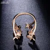 Cluster Rings Blaike Silver Color Butterfly Flower Open Ring Inlay Свадебная вечеринка для женщин ювелирные украшения