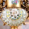 Vasen Figuritas De Resina Diamante Lujo Europeo Para El Hogar Sala Estar Arreglo Flores Falsas Arte Oficina