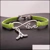 Braccialetti con ciondoli Pipistrello da hockey Sport Donna Infinity Love Veet String Rope Warp Bangle per uomo S Gioielli di moda semplici In Bk Drop Delive Otai8