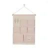 Boîtes de rangement 1pc Sac en toile maison Créative Armoire suspendue Pouche de mur de clé cosmétique Organiser les poches de papeterie contiennent durable