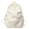 School Bags Folding Woman Backpack PU Leather Rucksack Women's Knapsack Multi-pocket Bagpacks For Teenage Girls Boys Mochila