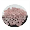 Arts And Crafts Natural Stone 25Mm Heart Pink Rose Quartz Crystal Minerale Gemstone Reiki Home Decoration Drop Delivery Garden Dh6Mk