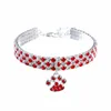 Colliers de luxe en cristal strass pour chien, chaîne en métal pour chat, bijoux, accessoires de charme, chiot, chaton, collier pour animaux de compagnie de mariage