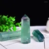 Decorative Figurines Natural Green Fluorite Hexagonal Column Real Healing Crystal Point Energy Ore Room Decoration Witchcraft Ornaments Gift