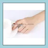 Рандные кольца Sier Shiny Crystal Ring Jewelry Кубический цирконий алмаз хип -хоп для женщин Q411fz Drop Delivery dh7gw