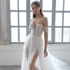 Robe De Mariée Autres Robes Sexy Chérie Tulle 2023 Boho Fente Hors-la-épaule Applique De Mariée Avec Dos Nu