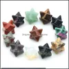 Arts et artisanat Pierre naturelle Merkaba Star Rose Quartz Cristal Chakra Ornements Poignée à la main Pièces Décoration DIY Collier Acce Dhgdq