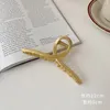 Women Elegant Gold Hollow Geometric Ribbon Metal Hair Claw Vintage Hair Clips Headband Solid Hairpin Fashion Hairs Accessories 1485