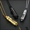 Pendant Necklaces Openable Screw Cap For Stainless Steel Chain Wishing Bottle Per Jars Glass Vial Necklace Lucky Charm Drop Delivery Oti2G