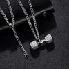 Pendant Necklaces Oulai777 Barbell Fitness Mens Necklace Stainless Steel Couple Sports Style Male Accessories Bodybuilding GiftPendant Morr2