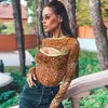 Women's Jumpsuits & Rompers 2023 Sexy Leopard Bodysuit Women Romper Bodycon Hollow Out Long Sleeve Print Streetwear Slim One Piece Bodies