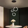 Hängslampor designer modern ljuskrona led cirkulär lampa enkel trapp kreativ restaurang bar kök interiör belysning ljuskrona