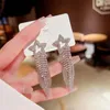 Brincos do garanhão coreano 925 Pentagrama de prata Taquel para mulheres Crystal Crystal Elegante Jóias GiftSstud