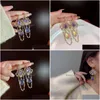 Bengelen kroonluchter Koreaanse vintage luxe colorf cystal drop -oorbellen voor vrouwelijke meisjes elegante parel kralen tassel pendientes sieraden d dhuaz