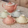 Tasses soucoupes européen bord doré tasse à thé ensemble os chine mignon café en céramique et soucoupe compagnon De mariage Tazas De café ustensile EB50BD