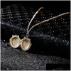 Pendant Necklaces Fashion Jewelry Vintage Scallop Openable Locket P O Box Shell Necklace Sweater Drop Delivery Pendants Dhtsl