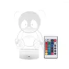 Luci notturne a led 3d a led colorato panda animale touch lampada per bambini cartone animato per regalo di compleanno