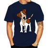 Herrar t skjortor cool man rolig valp jack russell terrier hund design anpassad kort ärm o nack djur tryckt familj t-shirt