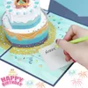 بطاقات المعايدة ورقة أحب بطاقة عيد ميلاد سعيد يدويا 3D popup bday