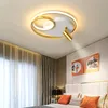 Plafondlampen Noordelijke goud zwart kroonluchter lamp voor slaapkamer woonkamer verlichting dimable afstandsbediening lampje met spotlight AC 220VCEILIN